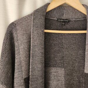 Eileen Fisher 100% Merino Wool Cardigan with Pockets Sz Large Lagenlook Indie